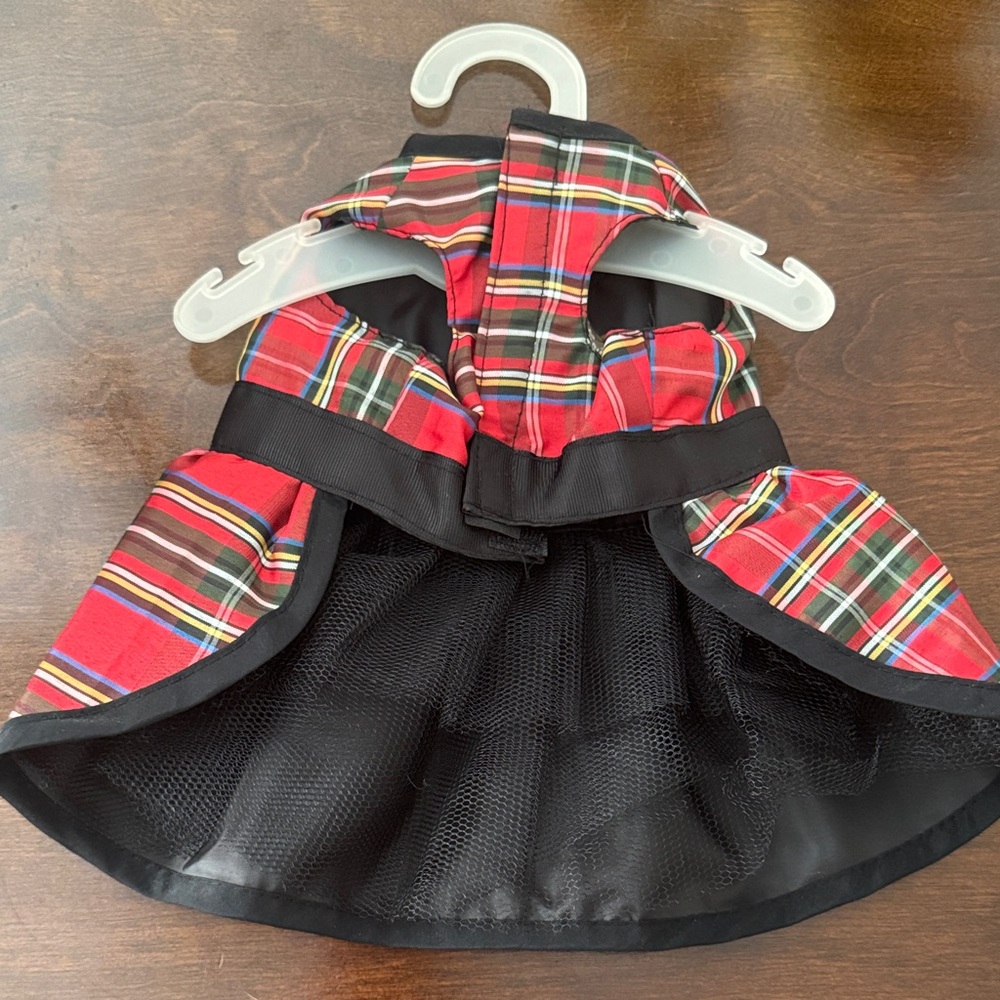 Plaid Dog Dress with Black Belt - Picture 2 of 4